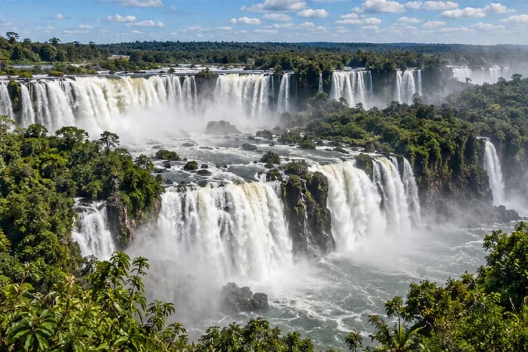 Cataratas do Iguaçu cercadas pela mata atlântica
